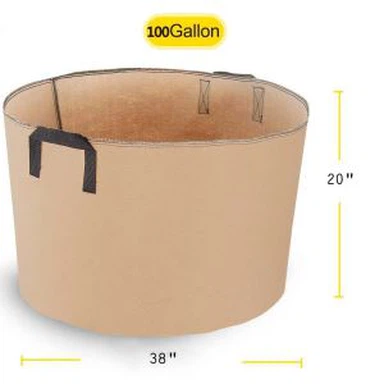 Ağaç İçin 100gal Tan Kumaş Yetiştirme Saksıları